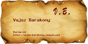 Vajsz Barakony névjegykártya